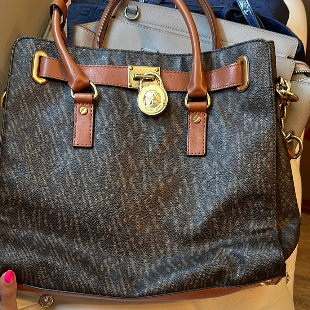 Michael Kors Brown and Tan Satchel